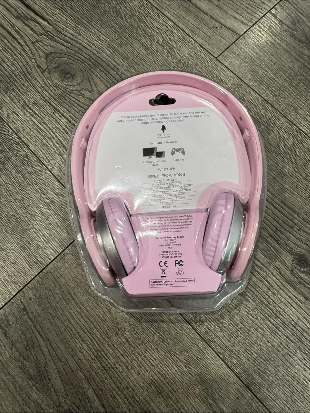 Pink Kids Headphones with Mic